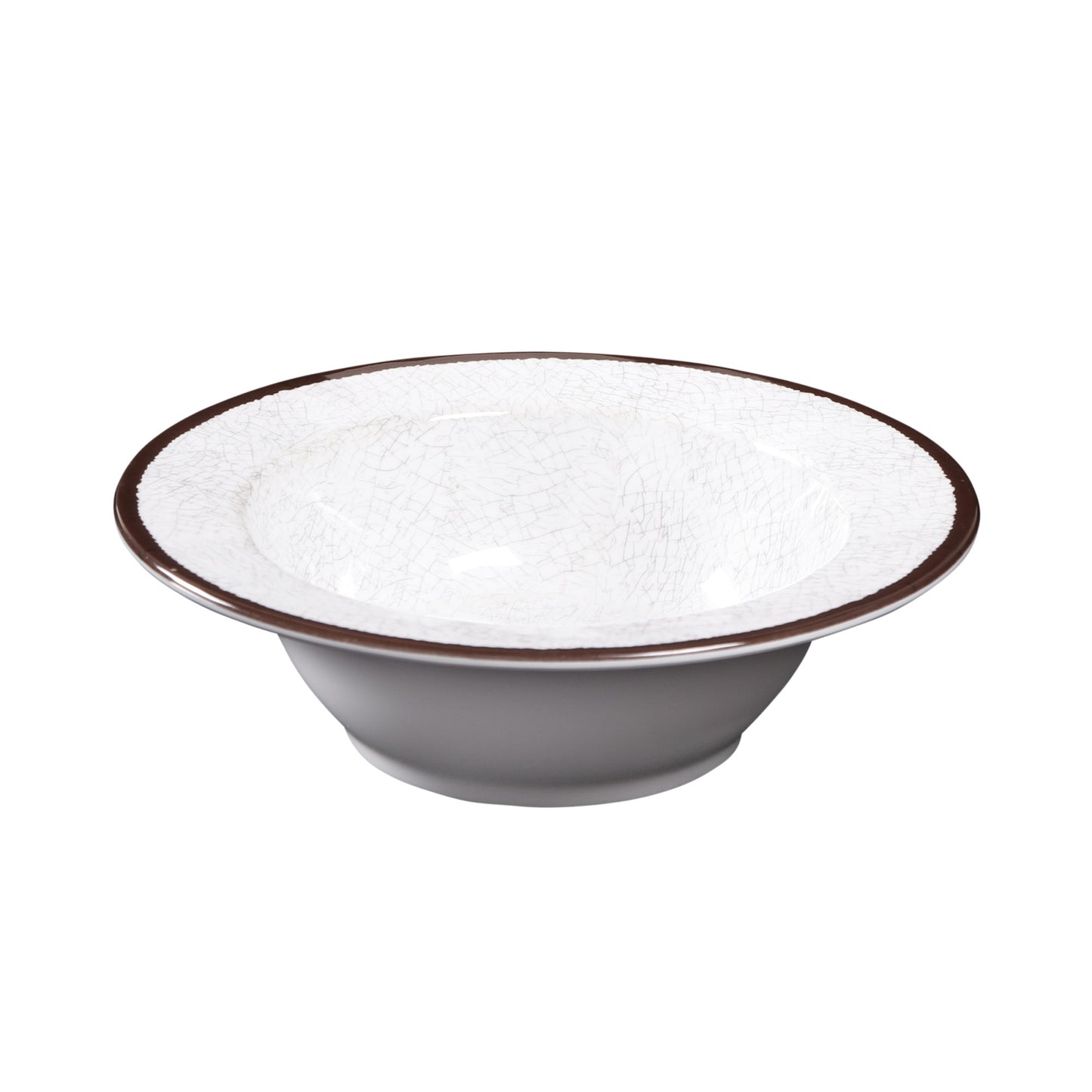 Melamine Round Crackle Bowl - White