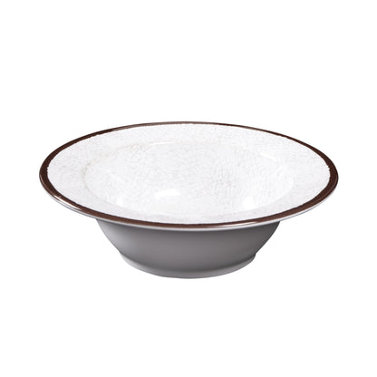 Melamine Round Crackle Bowl - White