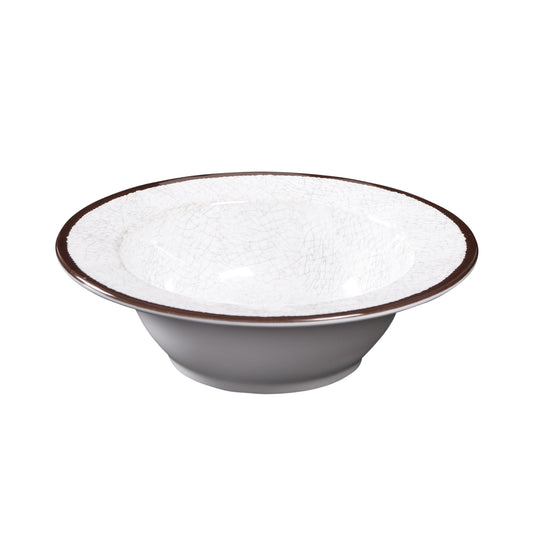 Melamine Round Crackle Bowl - White