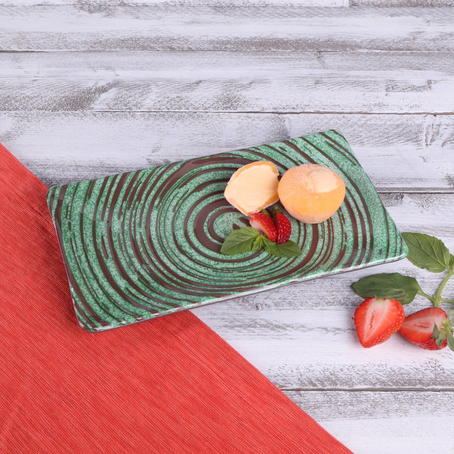 Melamine Rectangular Plate - Stardust Green