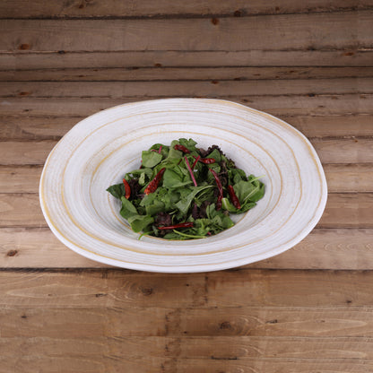 Melamine Irregular Round Serving Bowl - Off White Design
