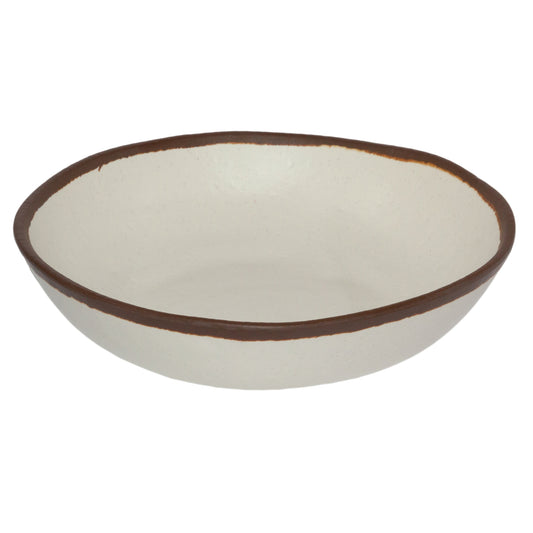 1.5 qt. Cream, Melamine, Large Entree Salad, Pasta Bowl, (1.9 qt. rim-full), 10" Top Dia., 2.25" Deep, G.E.T. Pottery Market Glazed (12 Pack)