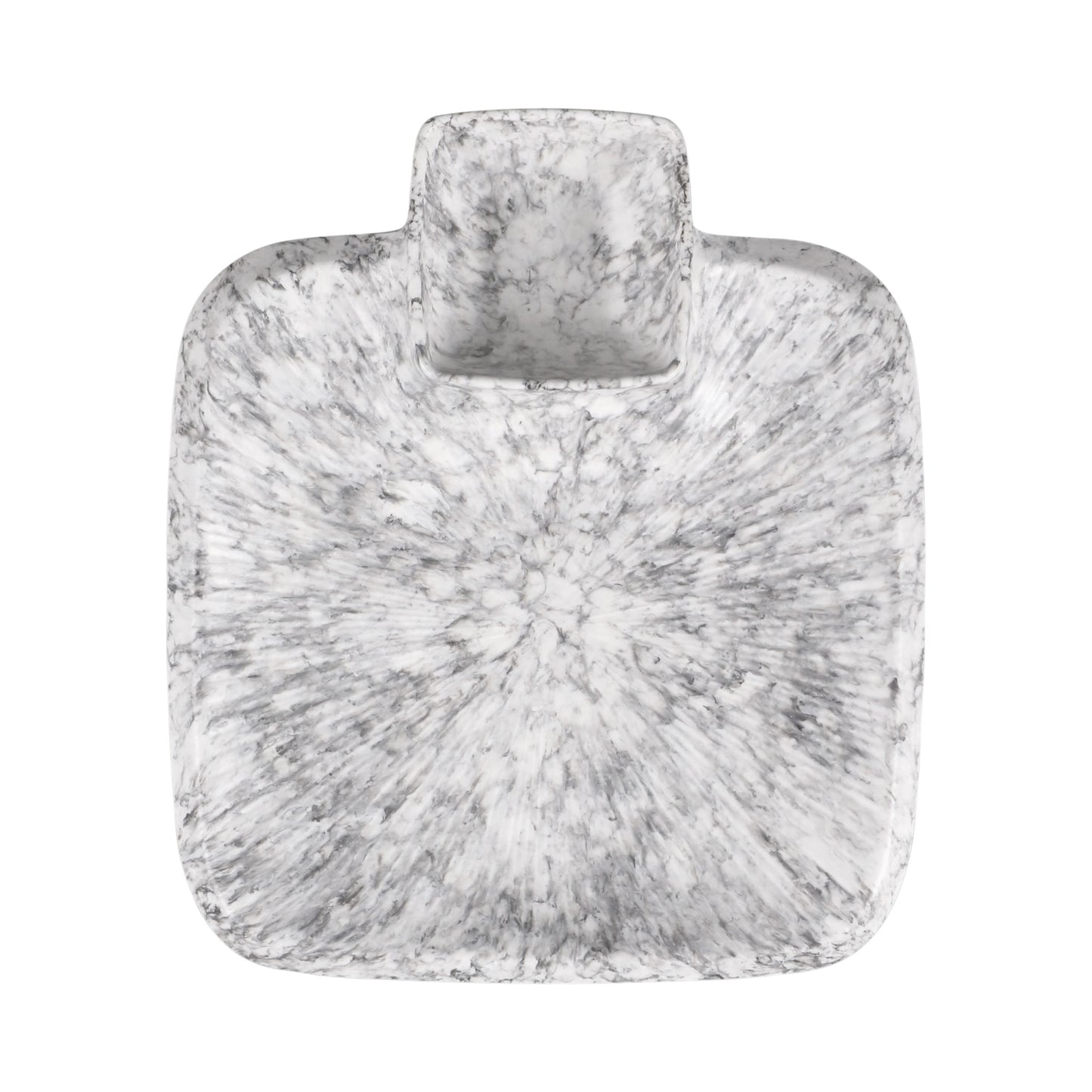 Melamine Round Chip & Dip Plate - Black Marble