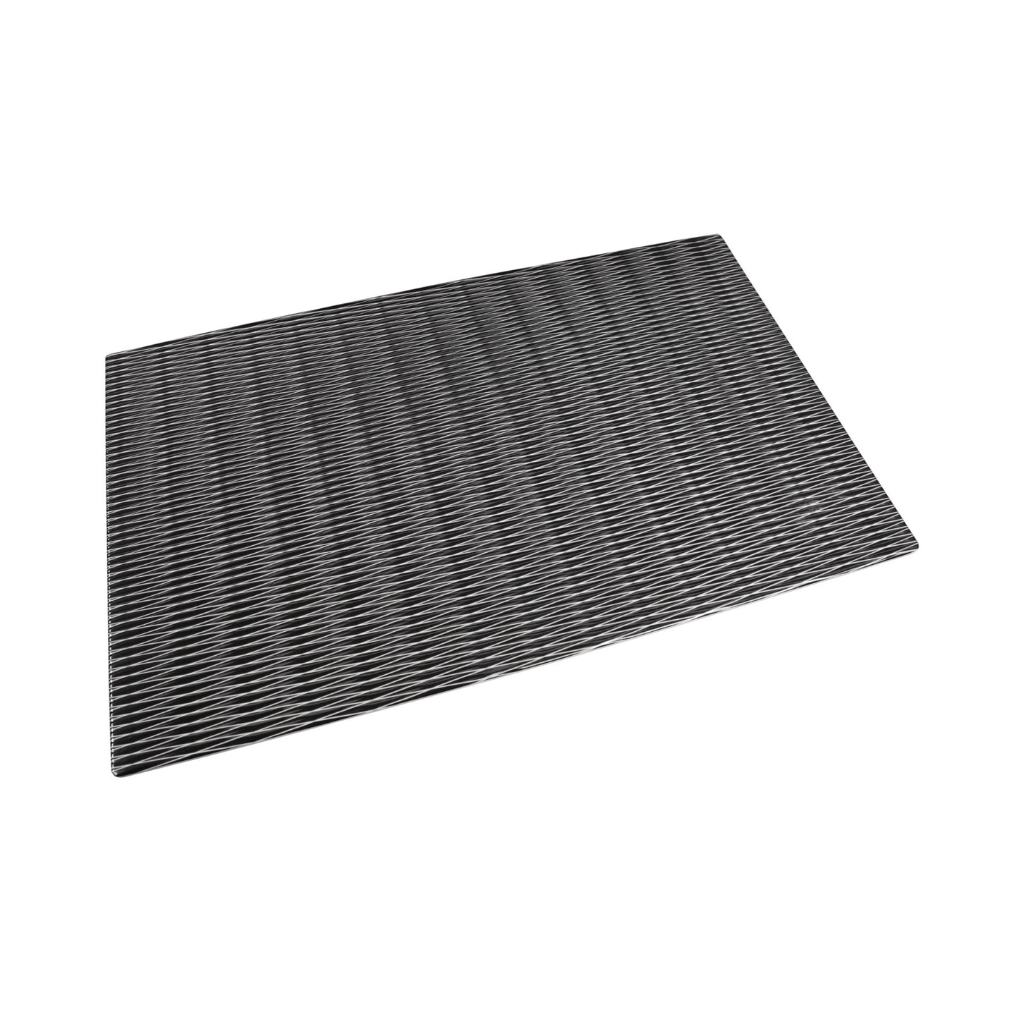 Melamine Rectangular Plate - White w/ Black Decal