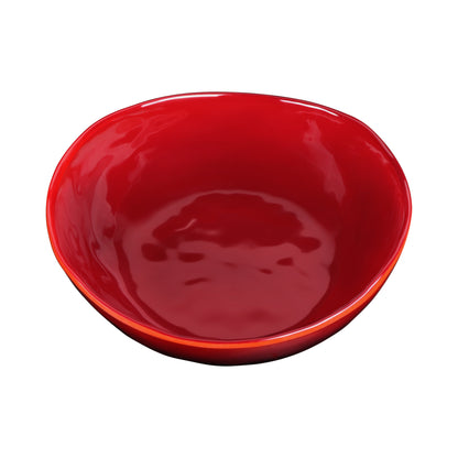 Melamine Irregular Round Bowl - Red Glaze