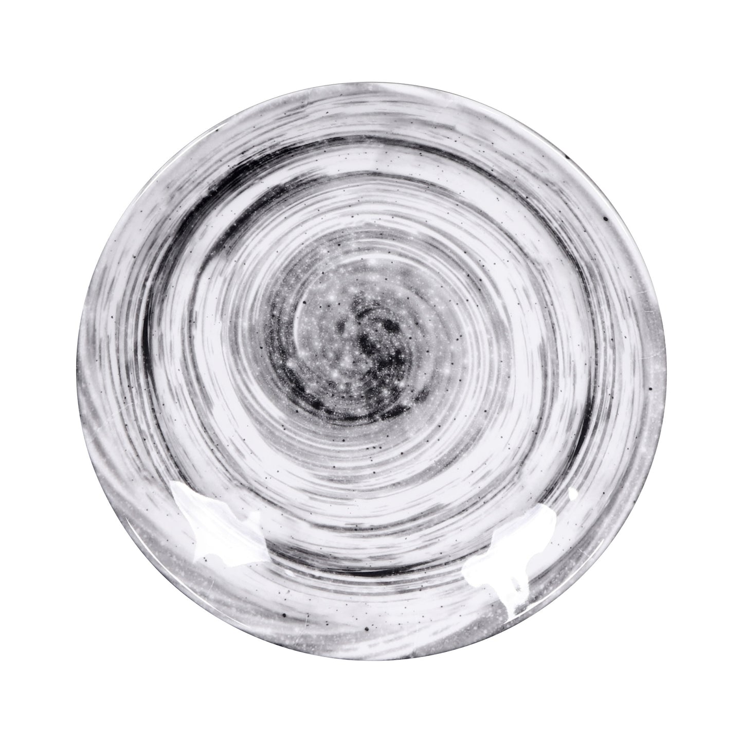 Melamine Round Plate - Black Design