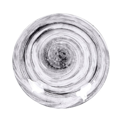 Melamine Round Plate - Black Design