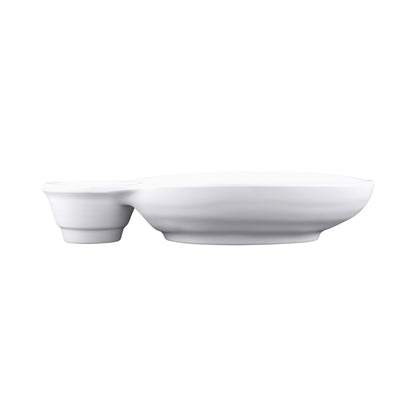 Melamine Two Compartment Tray - White