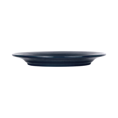 Melamine Round Two-Tone Plate - Abyss Gloss Inside/Lapis Matte Outside