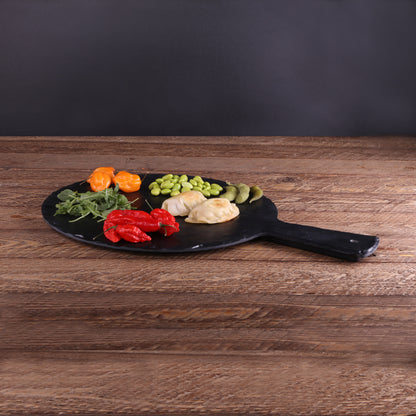 Melamine Round Serving Board - Black