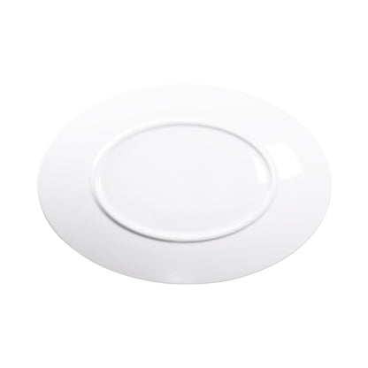 Melamine Oval Crackle Plate - White