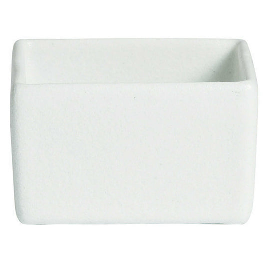 20.05 oz., 4.75" Square Straight Sided Salad Bar Bowl, 3" Deep,  Bugambilia MOD Smooth Finish, White
