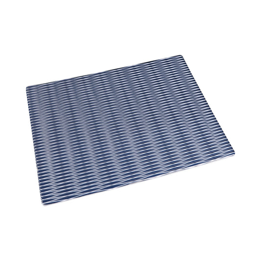 Melamine Rectangular Plate - White w/ Lapis Decal