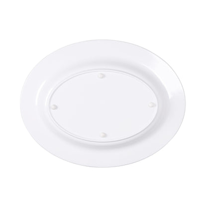 Melamine Wide Rim Oval Platter - White