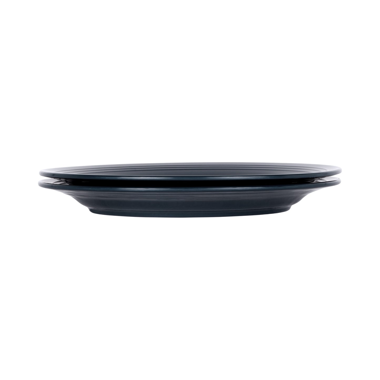 Melamine Round Two Tone Plate - Abyss Gloss Inside/Lapis Matte Outside