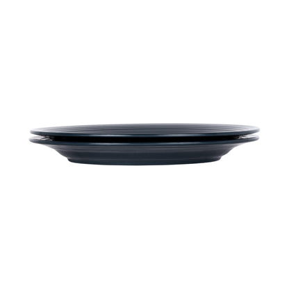 Melamine Round Two Tone Plate - Abyss Gloss Inside/Lapis Matte Outside