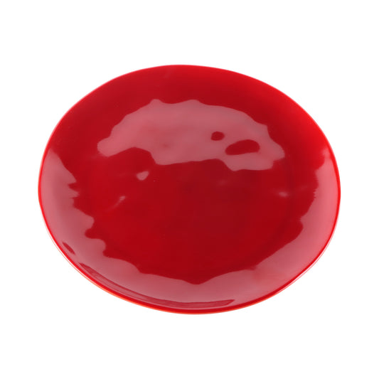 Melamine Round Plate - Red Glaze