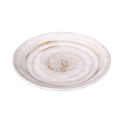 Melamine Round Plate - Taupe Design
