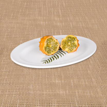 Melamine Oval Rim Platter - White