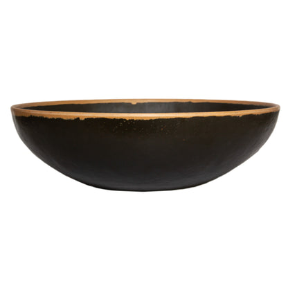 5.5 qt. Brown, Melamine, Large Display Bowl, (6 qt. rim-full), 13.5" Top Dia., 3.75" Deep, G.E.T. Pottery Market Glazed