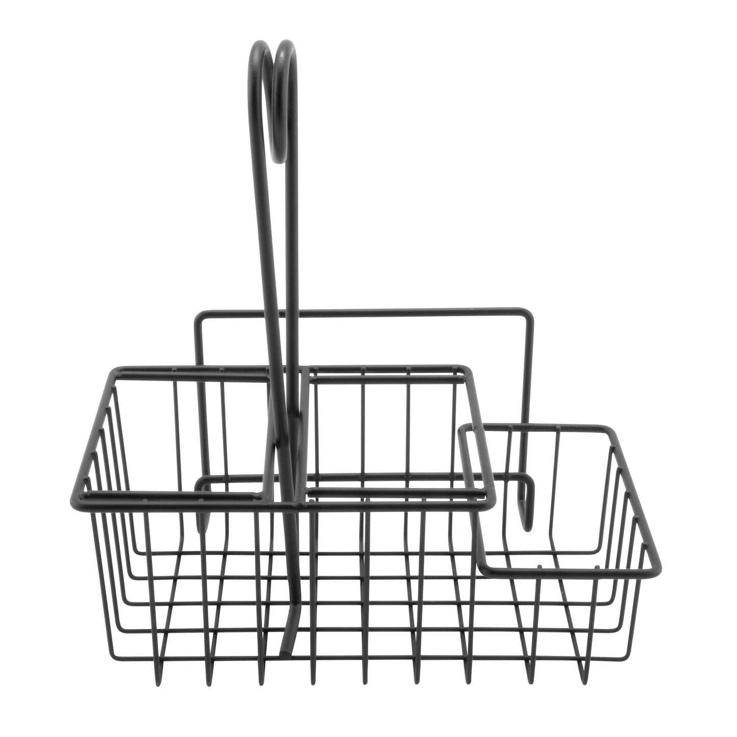 Metal Three Compartment Condiment Caddy with Menu