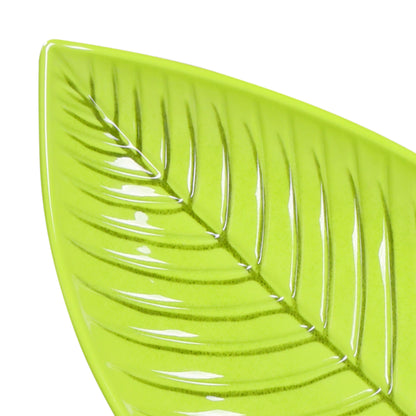 Melamine Medium Leaf Platter - Design Green