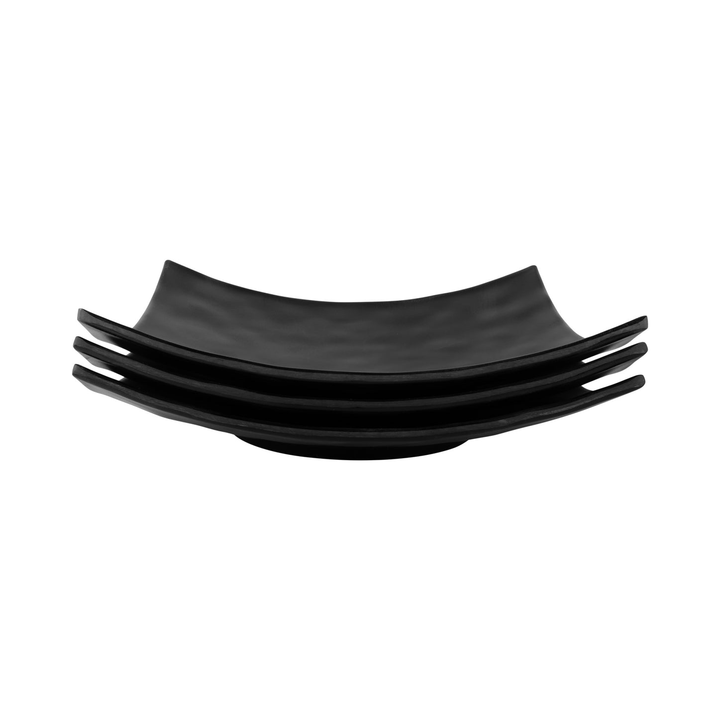 Melamine Square Shallow Plate - Black