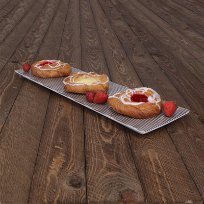 Melamine Rectangular Plate - White w/ Chocolate Decal