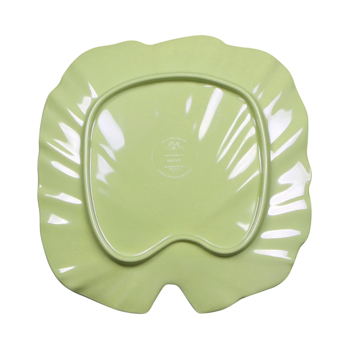 Melamine Small Palm Leaf Plate - Design Green