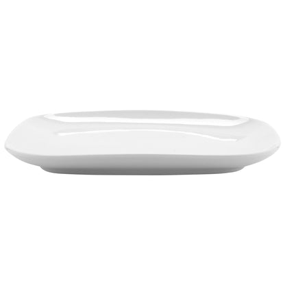 11" x 9 4/9" Bright White Porcelain Asymmetric Plate, Corona Elegance (12 Pack)