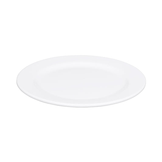 Melamine Round Rim Plate - White