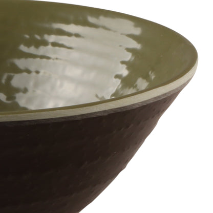 Melamine Bowl - Aubergine Matte Finish Outside/Lizard Gloss Finish Inside