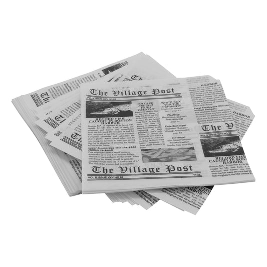 Newspaper Theme Cone Basket Liner / Deli Wrap Paper