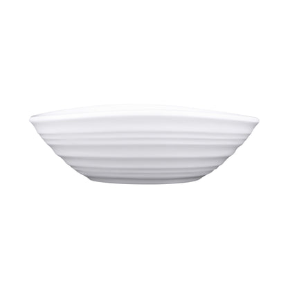 Melamine Oblong Swirl Bowl - White