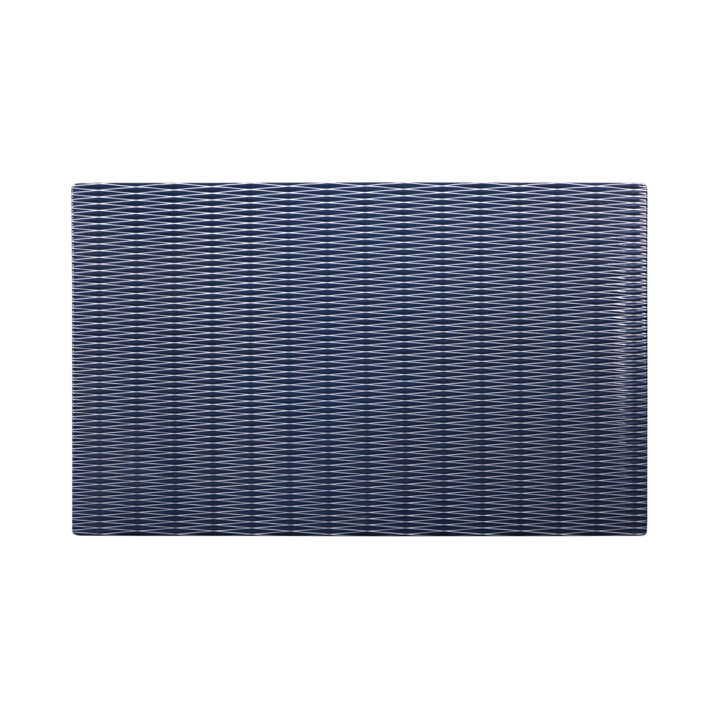 Melamine Rectangular Plate - White w/ Lapis Decal