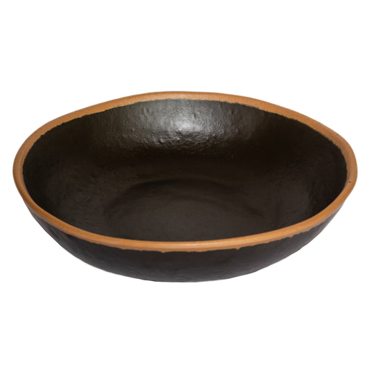 1.5 qt. Brown, Melamine, Large Entree Salad, Pasta Bowl, (1.9 qt. rim-full), 10" Top Dia., 2.25" Deep, G.E.T. Pottery Market Glazed (12 Pack)