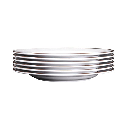 Melamine Round Crackle Plate - White