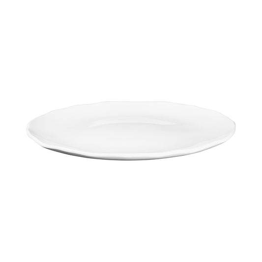 Melamine Round Organic Plate - White