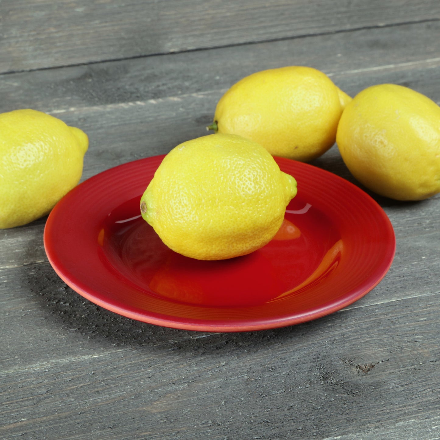 Melamine Round Plate - Red Glaze