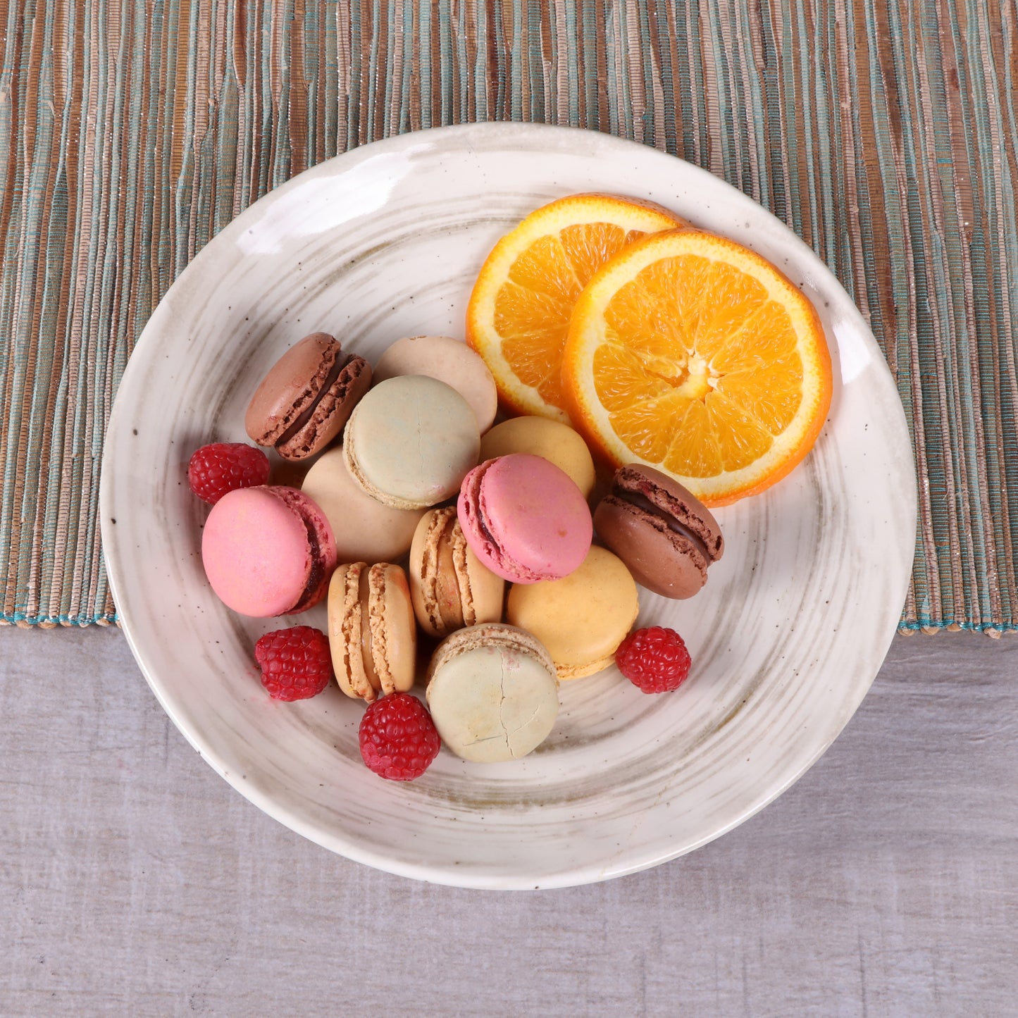 Melamine Round Plate - Taupe Design