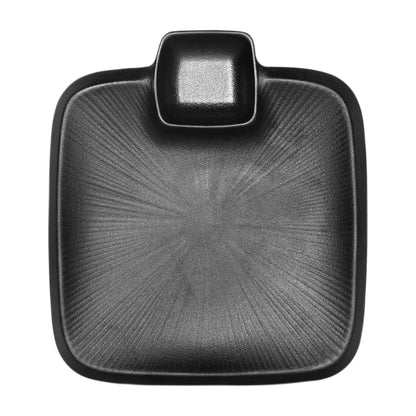 Melamine Square Chip & Dip Plate - Black