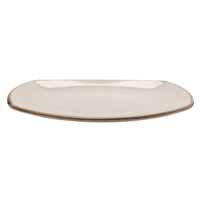 13 7/9" x 9 2/3" Beige Porcelain Platter, Corona Artisan Beige