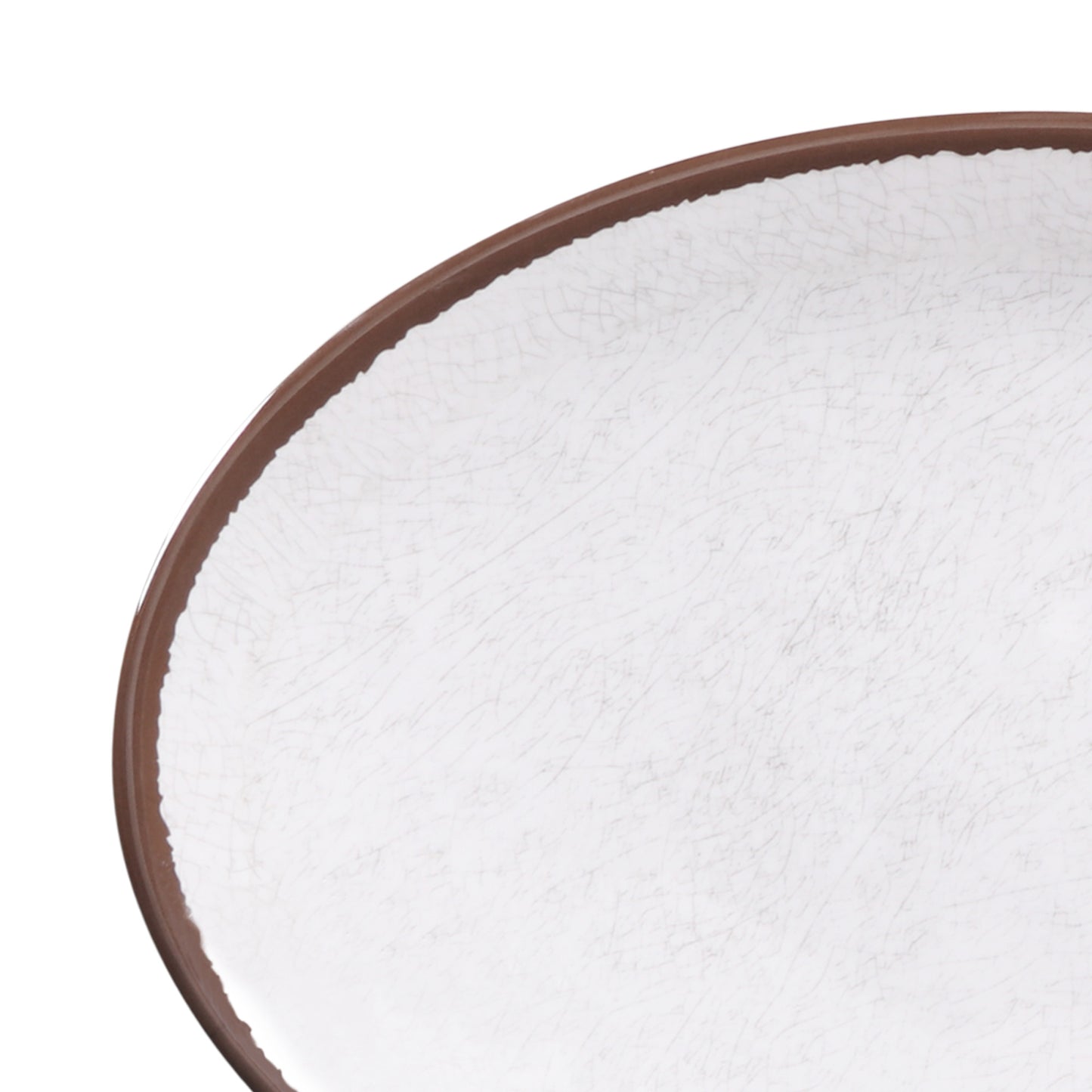 Melamine Oval Crackle Plate - White