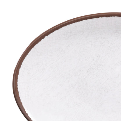 Melamine Oval Crackle Plate - White