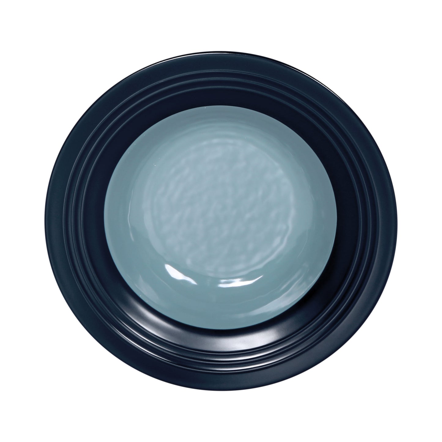 Melamine Round Two-Tone Bowl - Abyss Gloss Inside/Lapis Matte Outside