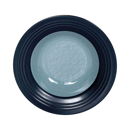 Melamine Round Two-Tone Bowl - Abyss Gloss Inside/Lapis Matte Outside