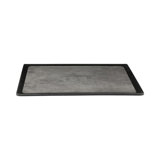 Melamine Rectangular Tray - Black w/ Silver Decal
