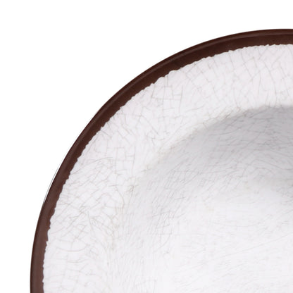 Melamine Round Crackle Bowl - White