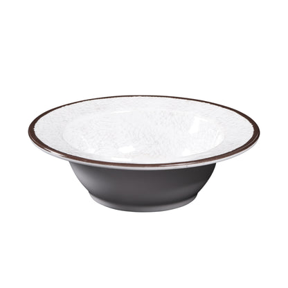 Melamine Round Crackle Bowl - White