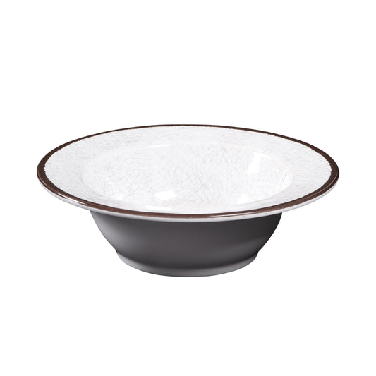 Melamine Round Crackle Bowl - White